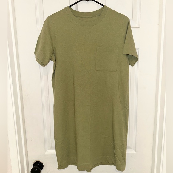 Everlane Women Olive Green T-Shirt Dress Size S - Picture 4 of 7